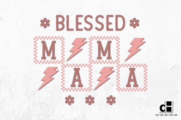 Checkered Blessed Mama Motherhood SVG