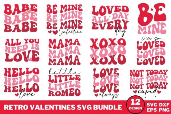 Retro Valentines SVG Bundle
