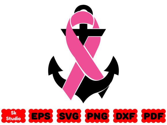Ribbon Anchor SVG Cancer Ribbon Svg
