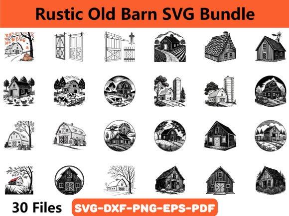 Rustic Old Barn SVG Bundle